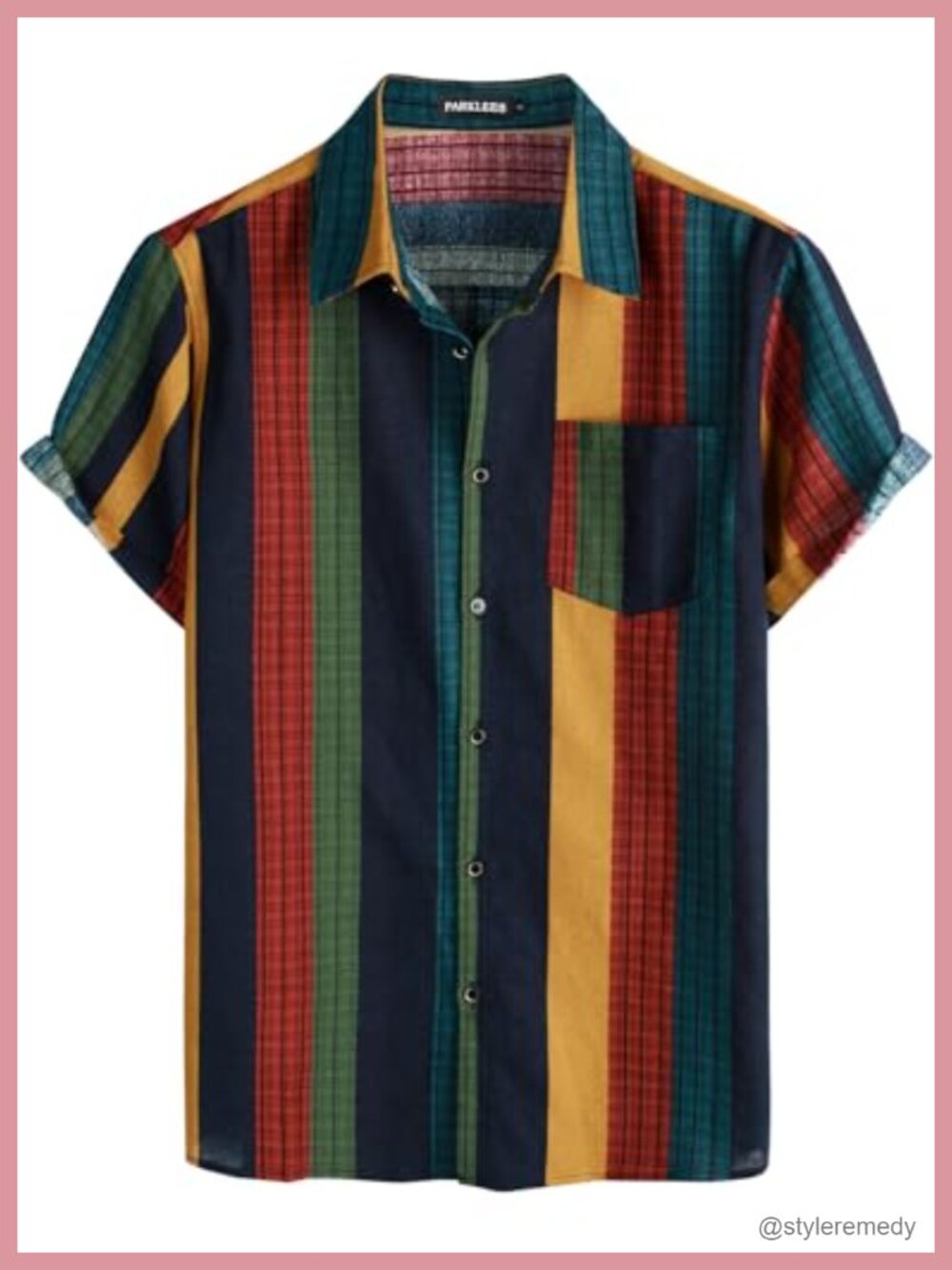 Men's 70s Hippie Vintage Hawaiian Shirt Short Sleeve Cotton Linen Button Down